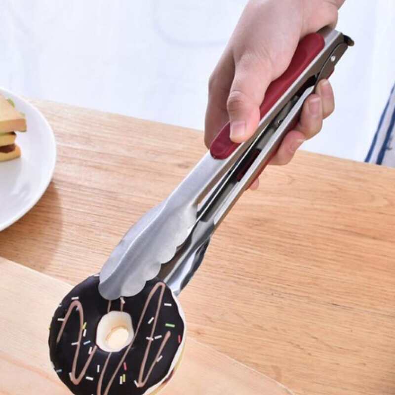 

1pc Stainless Steel Food Clip, Silver