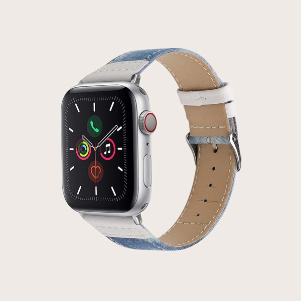

Color Block Canvas Apple Watchband, Multicolor