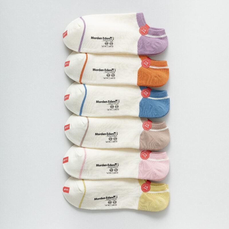 

6pairs Letter Pattern Ankle Socks, Multicolor