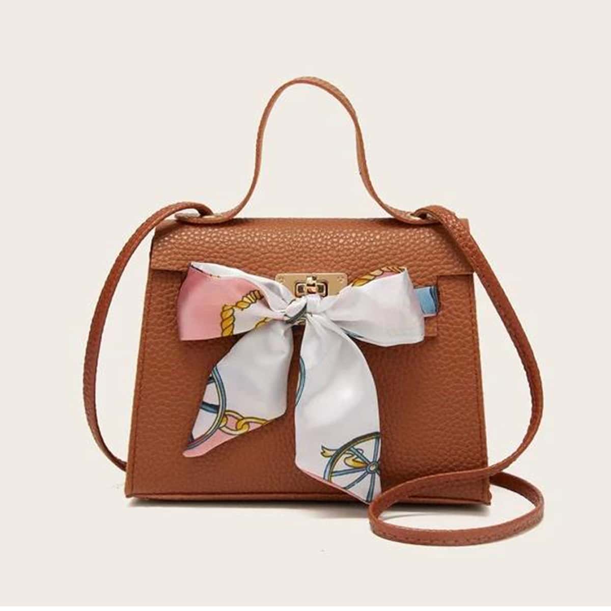 

Twilly Scarf Satchel Bag, Brown