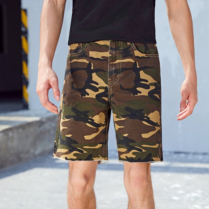 

Guys Camo Slant Pocket Denim Shorts, Multicolor
