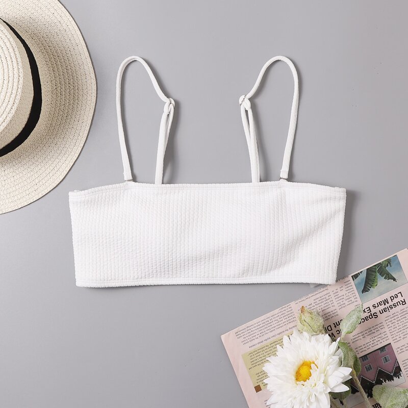 

Solid Bikini Top, White