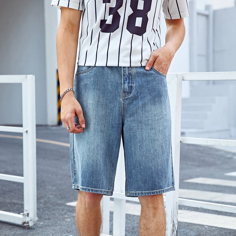 

Guys Solid Denim Shorts, Medium wash