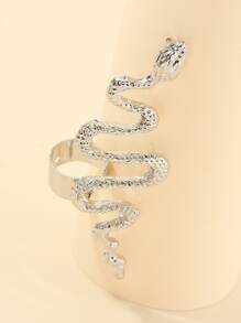 Snake Design Ear Cuff - Silver - View 3