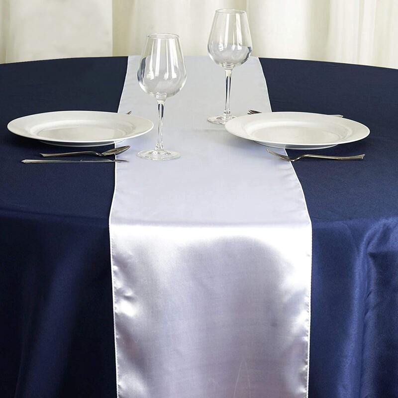 

1pc Party Satin Table Runner, White