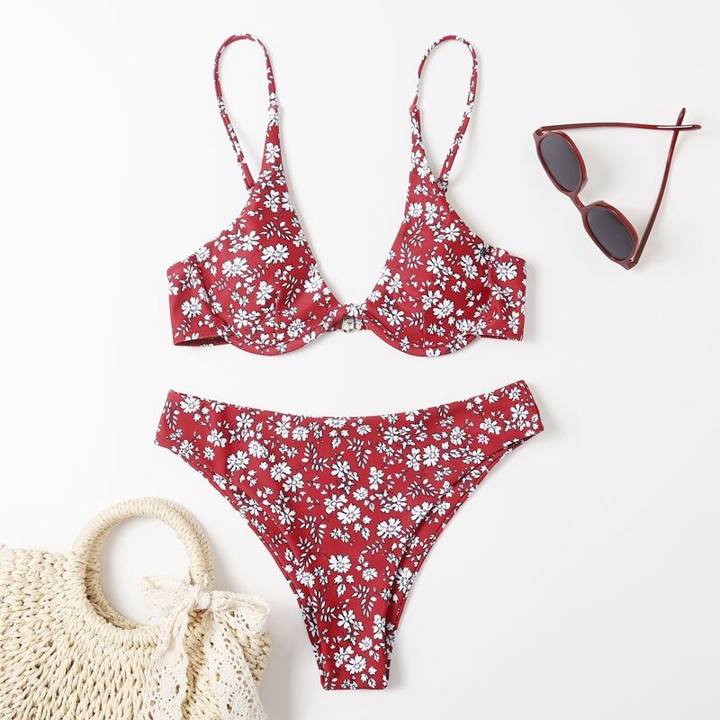 

Ditsy Floral Push Up Bikini Swimsuit, Multicolor