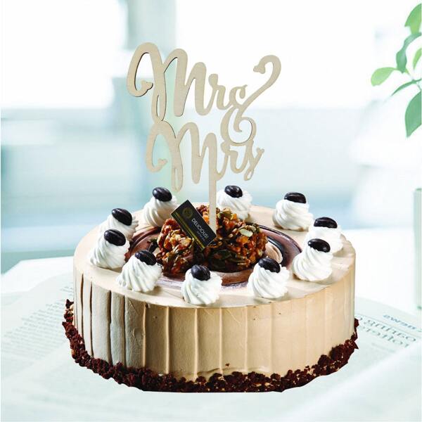 

1pc Letter Design Cake Topper, Khaki