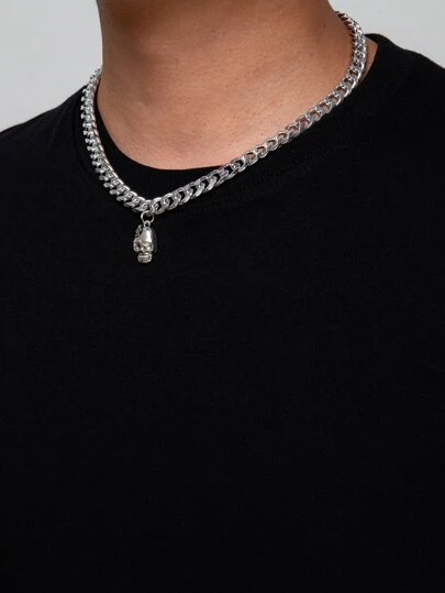 Men Skull Charm Necklace