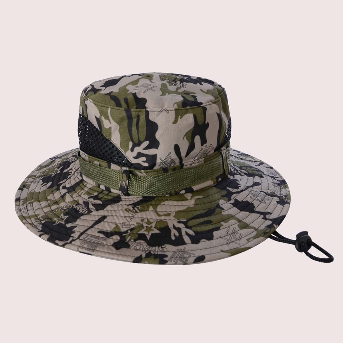 

Guys Camo Drawstring Tilley Hat, Multicolor