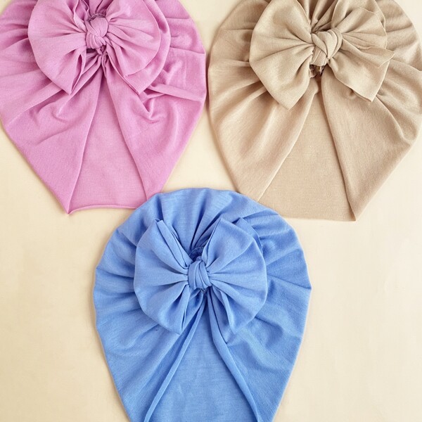 

3pcs Baby Bow Decor Hat, Multicolor