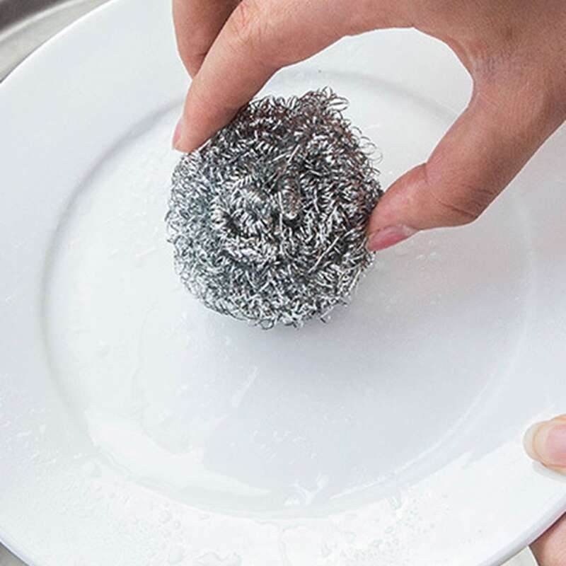 

6pcs Stainless Steel Cleaning Ball, Silver