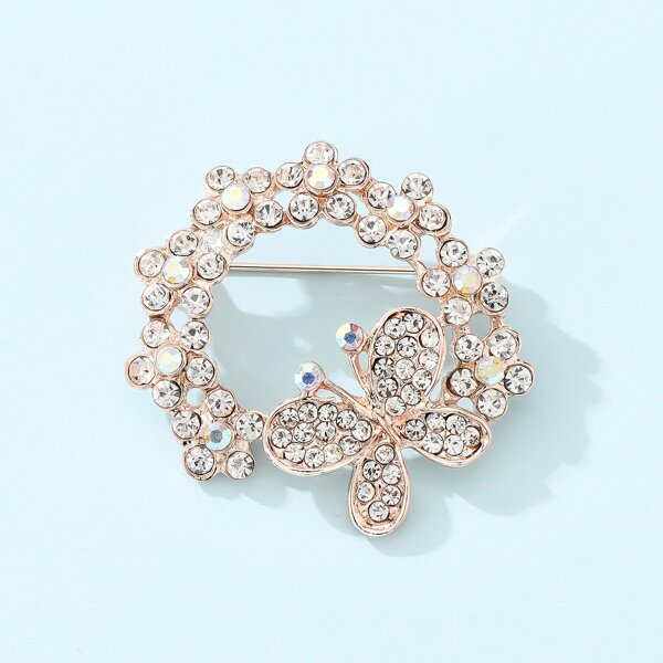 

Rhinestone Butterfly Design Brooch, Multicolor