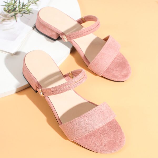 

Minimalist Two Way Wear Chunky Heeled Sandals, Pink
