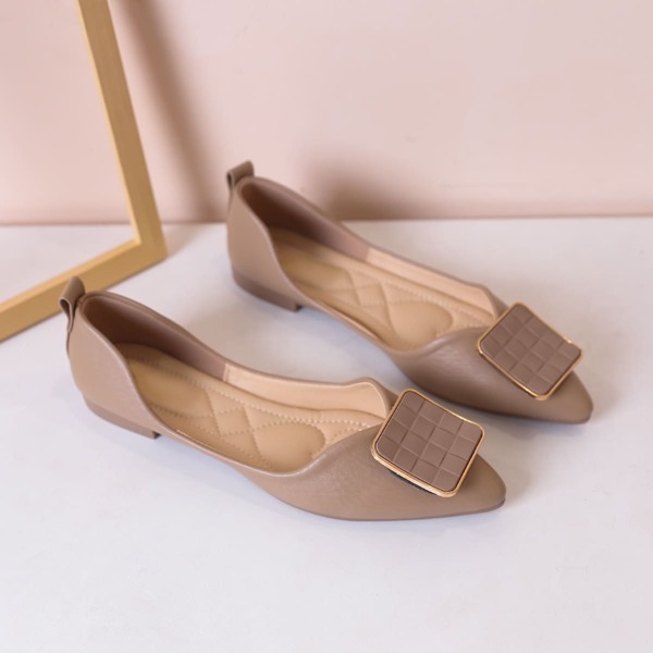 

Square Decor Two Part Flats, Khaki