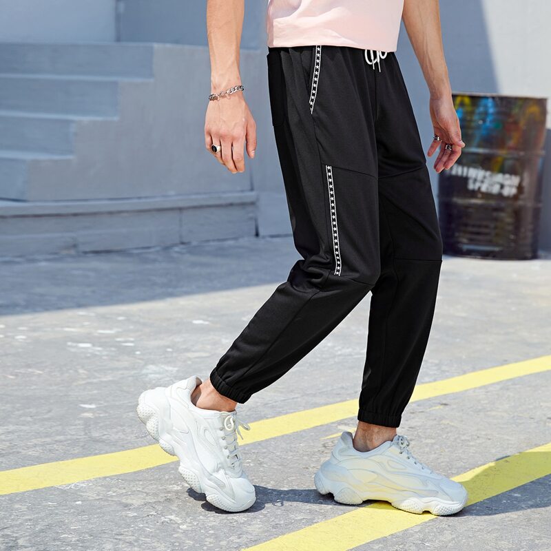 

Guys Star Print Drawstring Sweatpants, Black