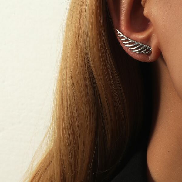 

Wings Design Earrings, Silver