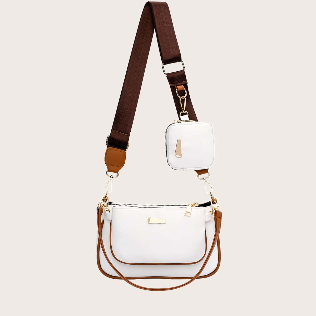 

3pcs Minimalist Baguette Bag Set, White