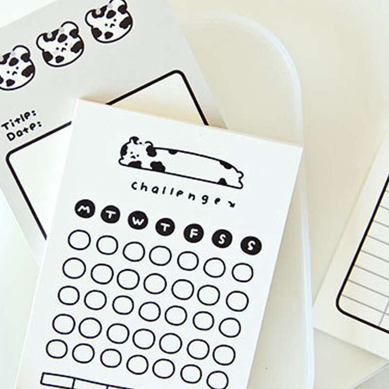 

1pc Cartoon Graphic Random Memo Pad, Black and white