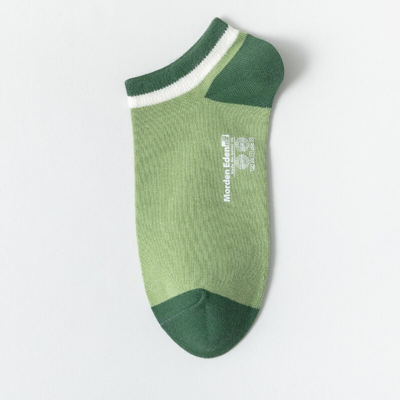 

1pair Letter Pattern Ankle Socks, Green