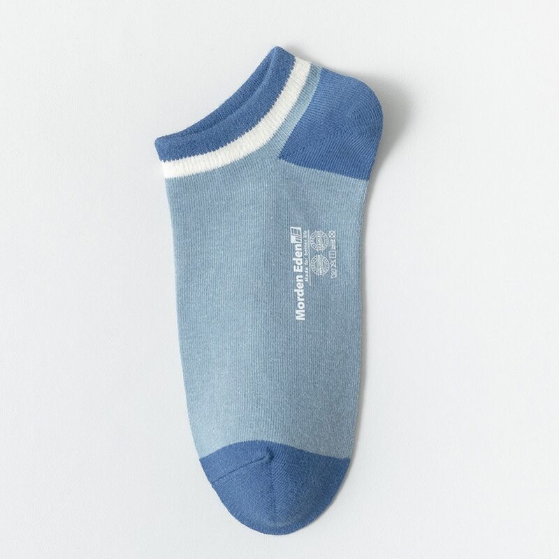 

1pair Letter Pattern Ankle Socks, Blue