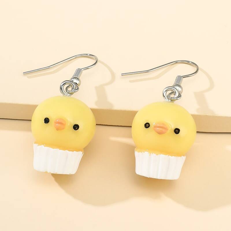 

Cartoon Duck Drop Earrings, Yellow