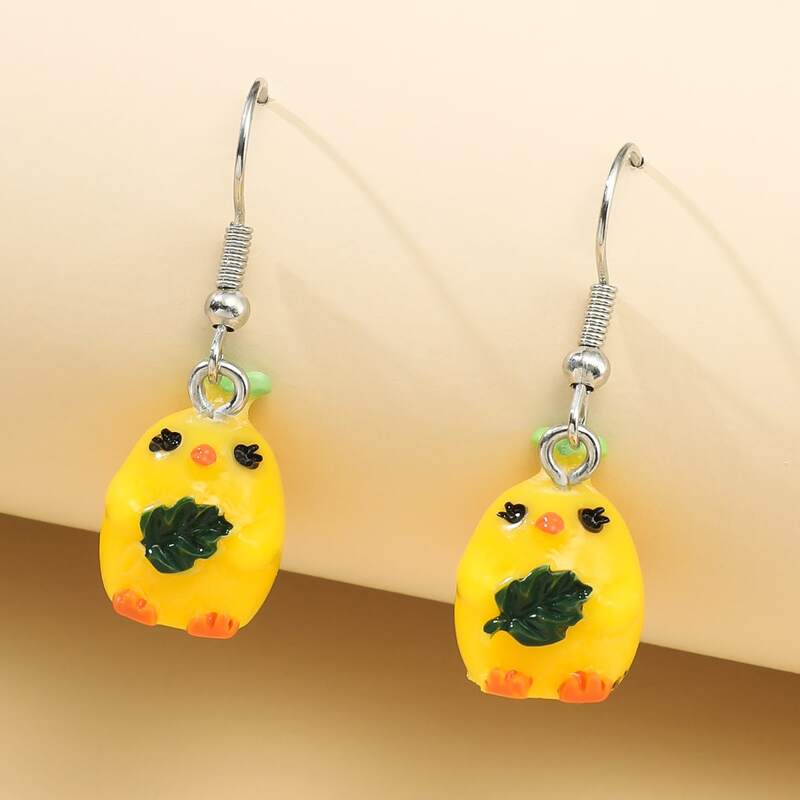 

Cartoon Drop Earrings, Yellow