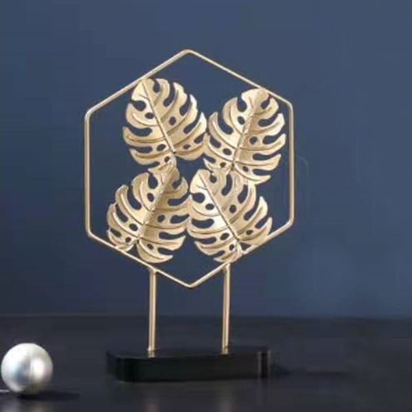 

1pc Iron Leaf Decoration, Gold