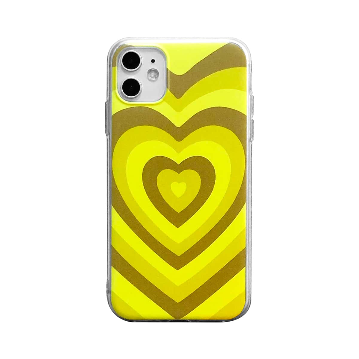 

Heart Print iPhone Case, Yellow