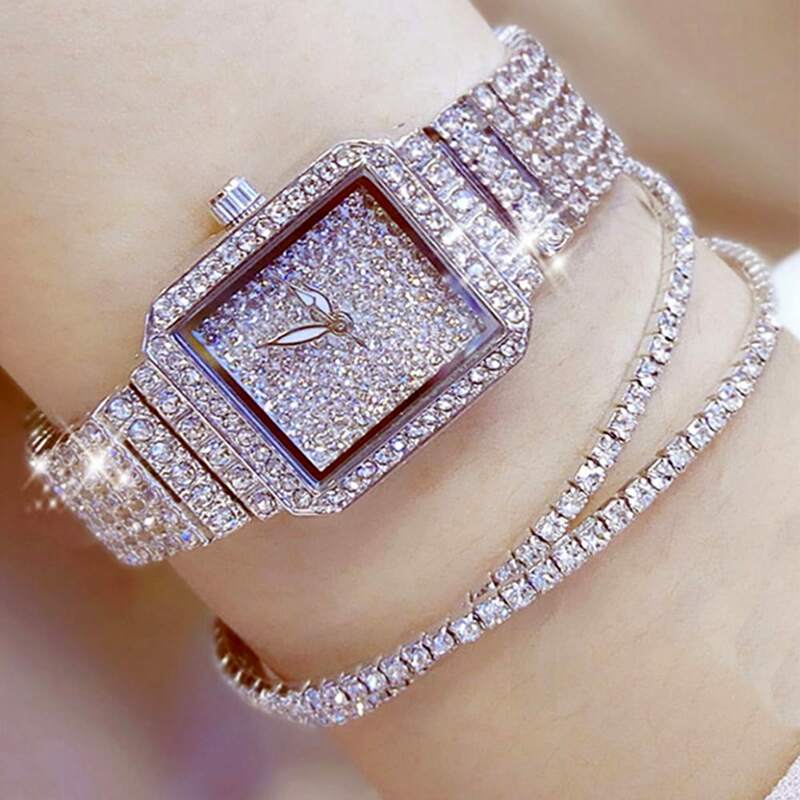

1pc Rhinestone Decor Pointer Quartz Watch & 1pc Bracelet