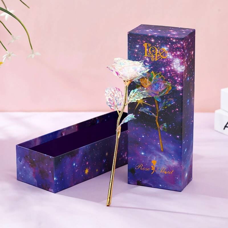 

1pc Artificial Rose With Gift Box, Multicolor