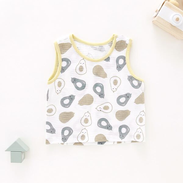 

Baby Unisex Cartoon Allover Print Tank Top, Multicolor
