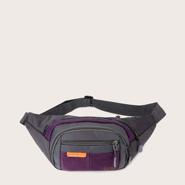 

Color Block Fanny Pack, Purple