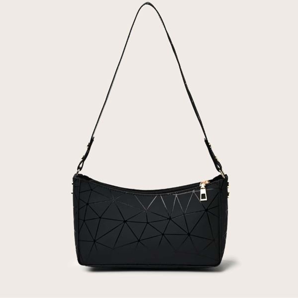 

Geometric Pattern Shoulder Bag, Black