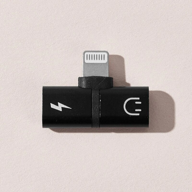 

1pc iPhone Charger Adapter Converter, Black
