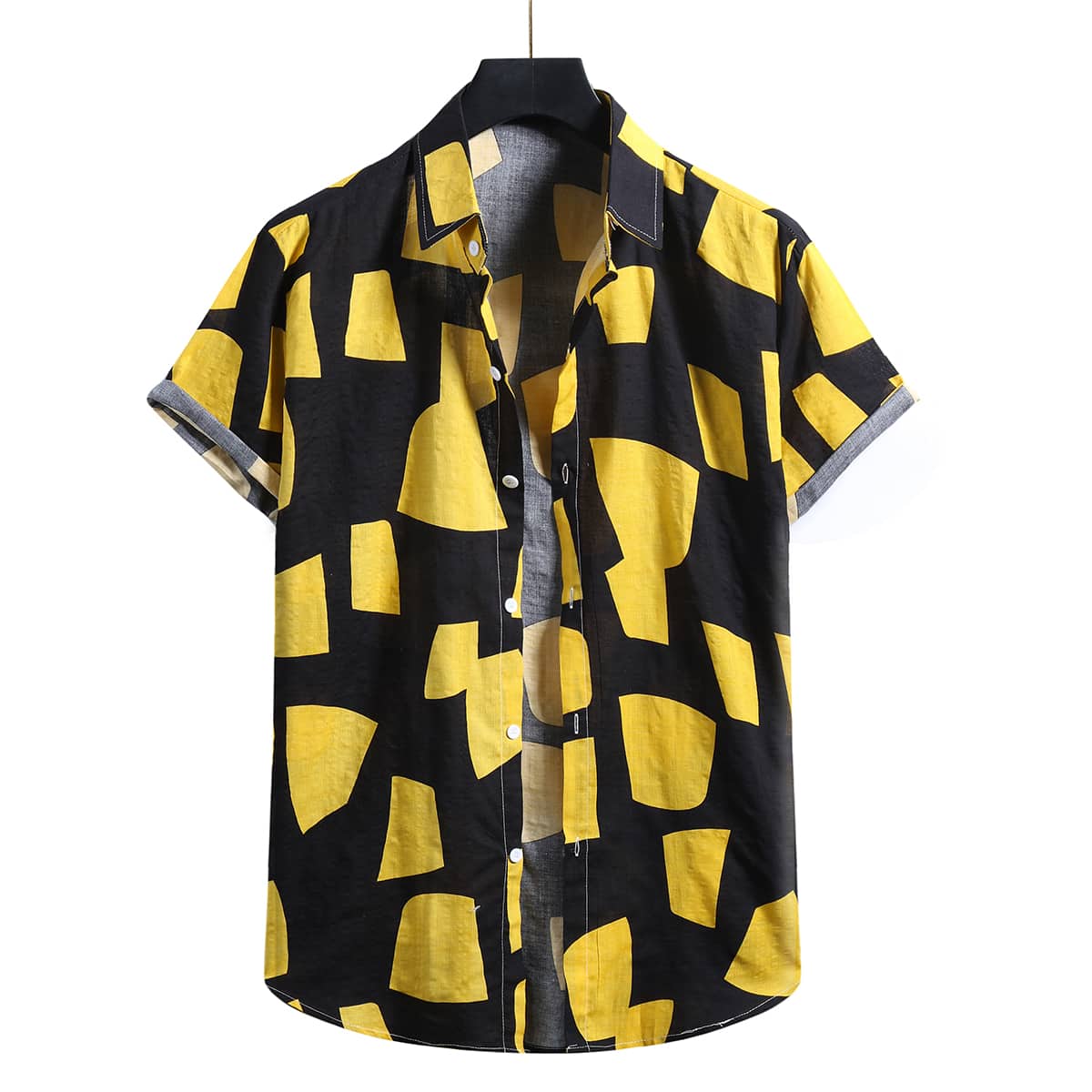 

Guys All Over Print Button Front Shirt, Multicolor
