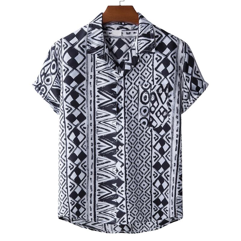

Guys Geo Pattern Pocket Shirt, Black