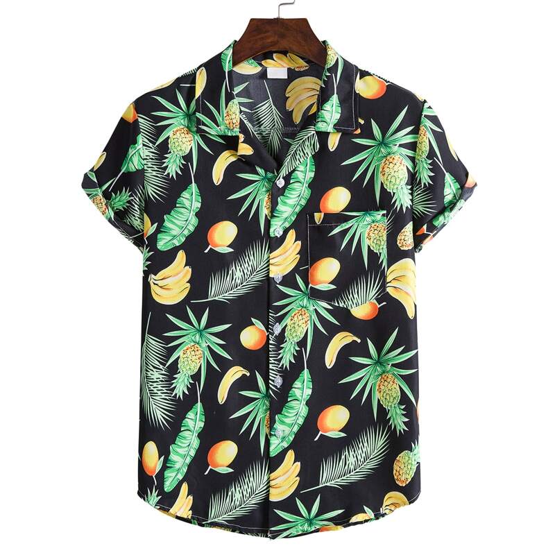 

Guys Fruit Print Pocket Shirt, Multicolor