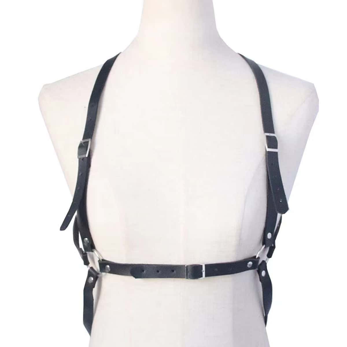 

Metal Buckle Harness Belt, Black