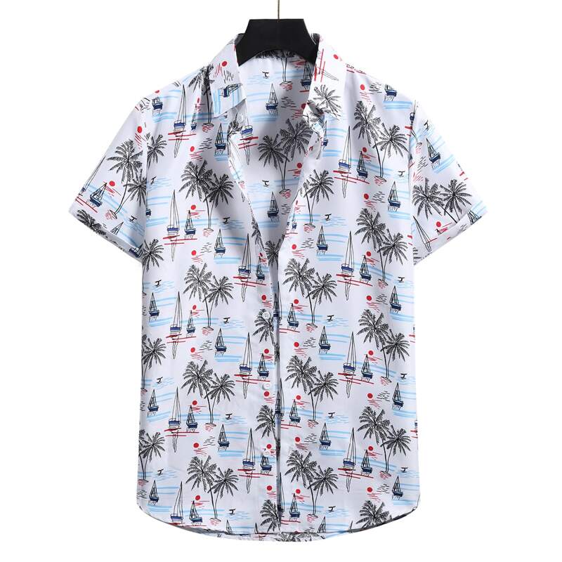 

Guys Tropical Print Shirt, Multicolor