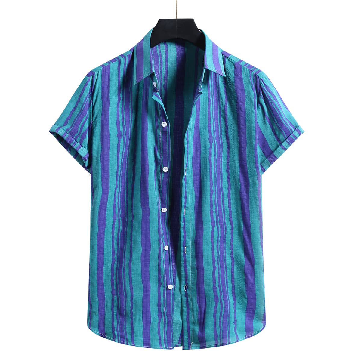 

Guys Striped Print Shirt, Blue