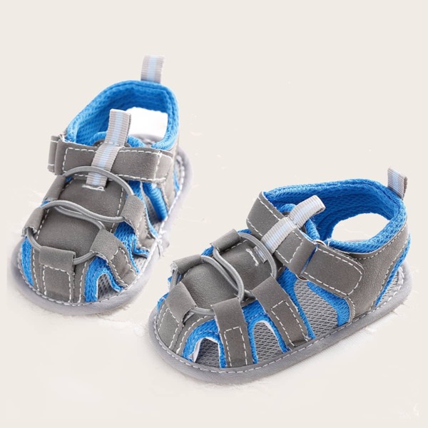 

Baby Boy Two Tone Velcro Strap Sandals, Grey