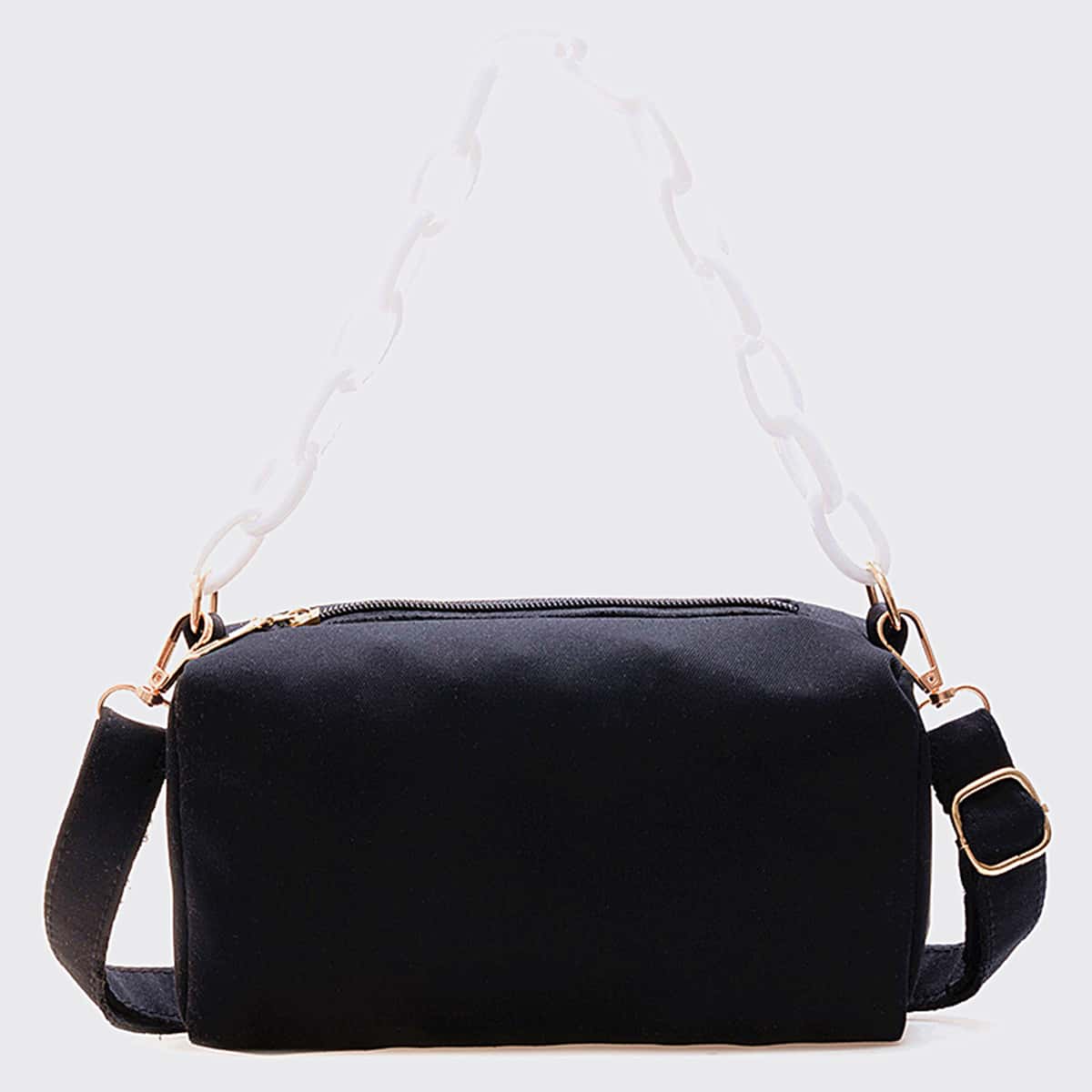

Minimalist Chain Satchel Bag, Black