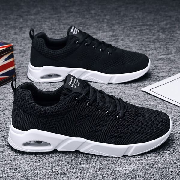 

Men Lace-up Front Sneakers, Black