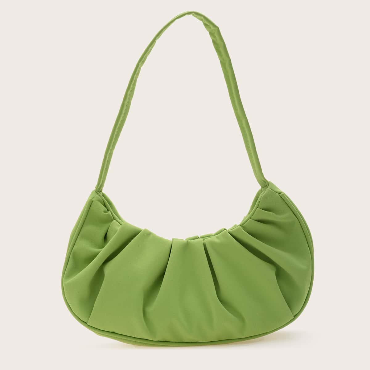 

Ruched Baguette Bag, Green