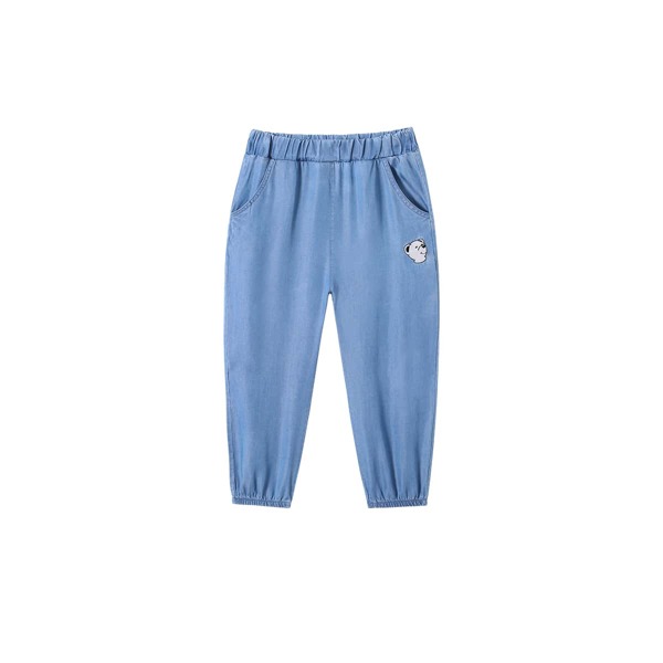 

Boys Embroidery Detail Tapered Pants, Blue