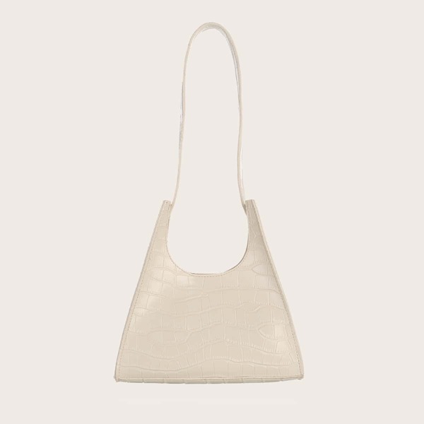 

Croc Embossed Shoulder Bag, Beige