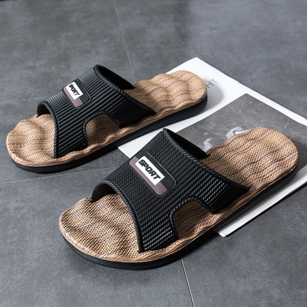 

Men Letter Graphic Slides, Black