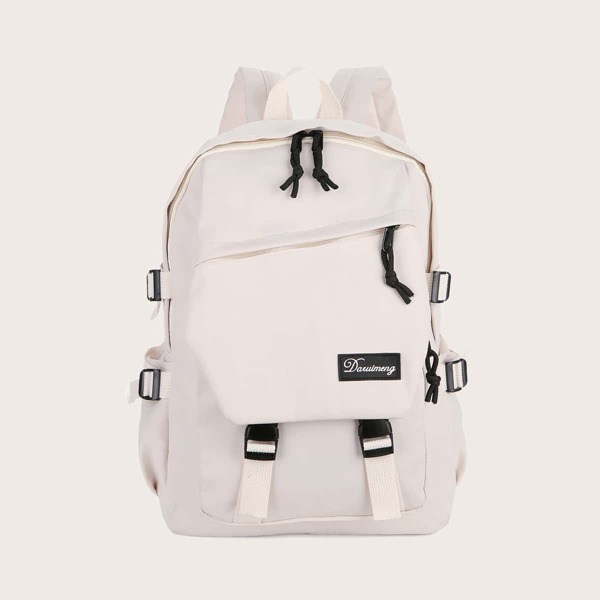

Release Buckle Front Large Capacity Backpack, Beige