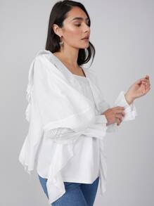 MOTF PREMIUM FLOUNCE SLEEVE RUFFLE TOP - White - View 6
