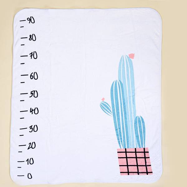

Newborn Unisex Cactus Print Photography Blanket, White